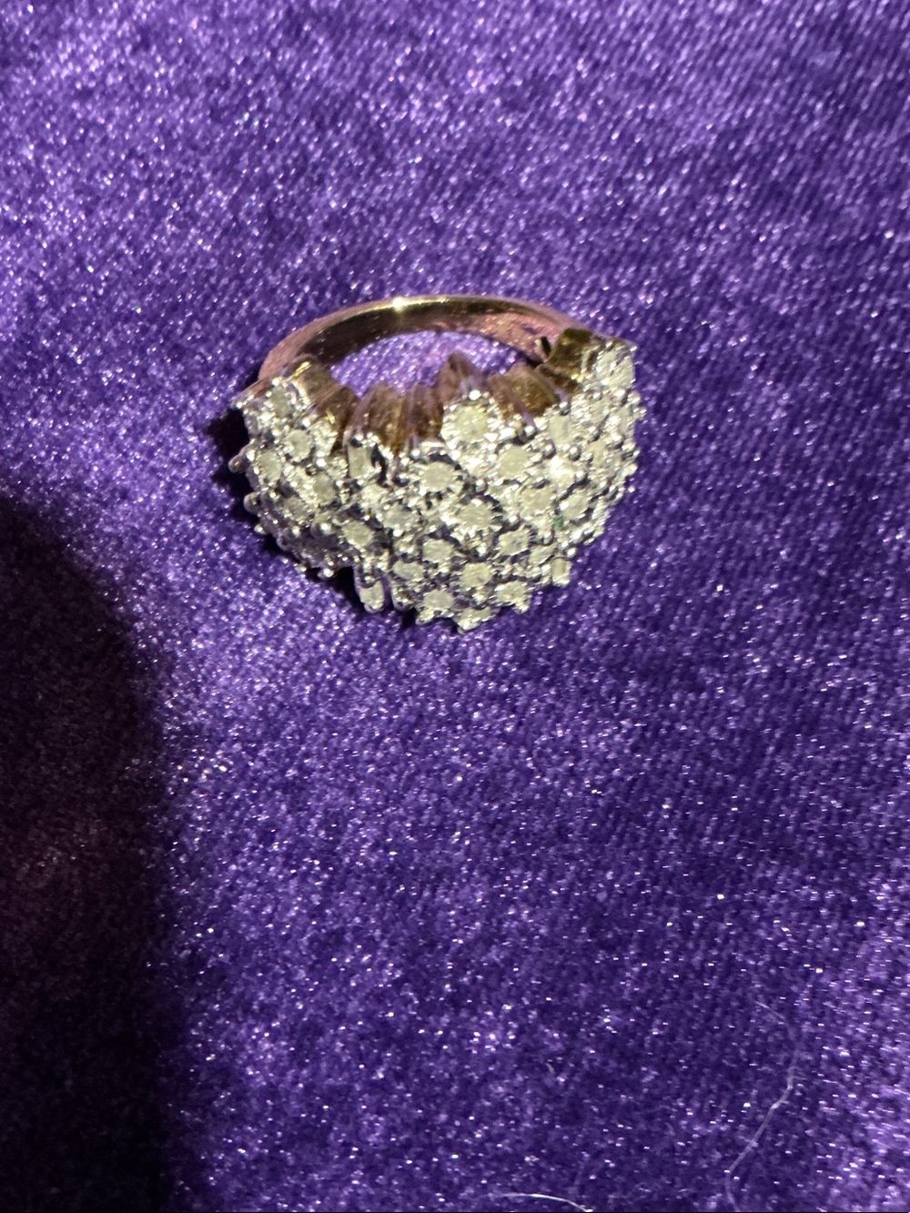 Sparkling Cluster Cocktail Ring in Silver-Tone